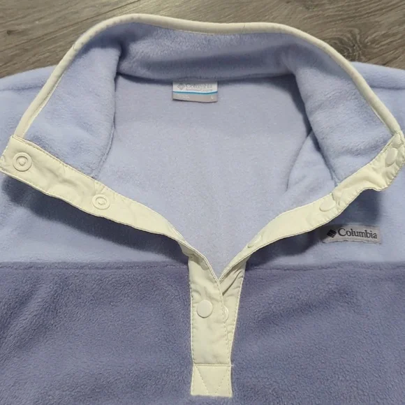 Columbia Fleece Color Block Quarter Snap Pullover Sweater - Picture 3 of 8